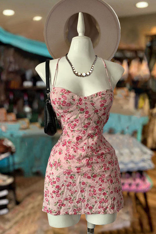 Vintage Floral Print Dress