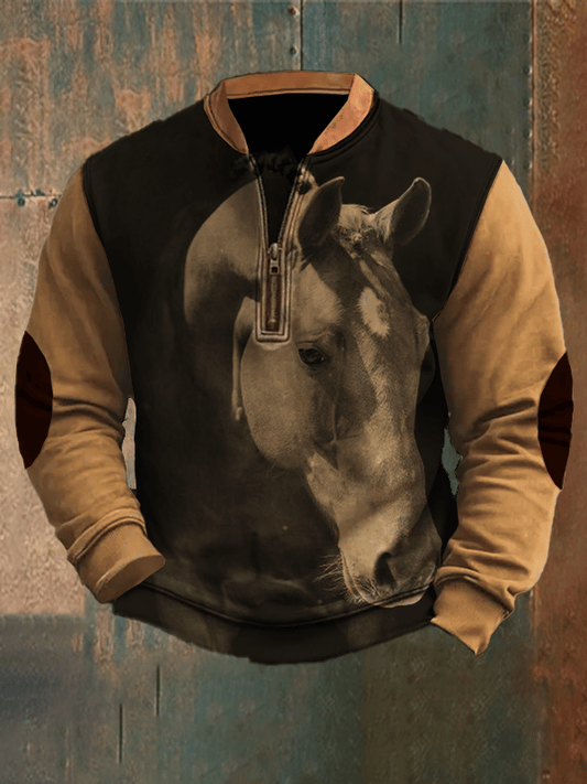 Western white horse print vintage sweatshirt