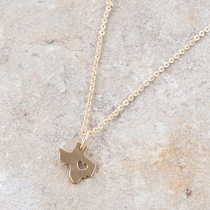 I Love Texas Bronze Necklace