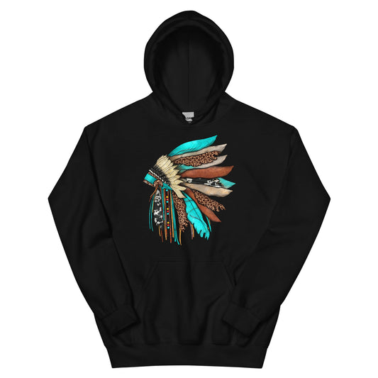 Turquoise Head Dress Unisex Hoodie