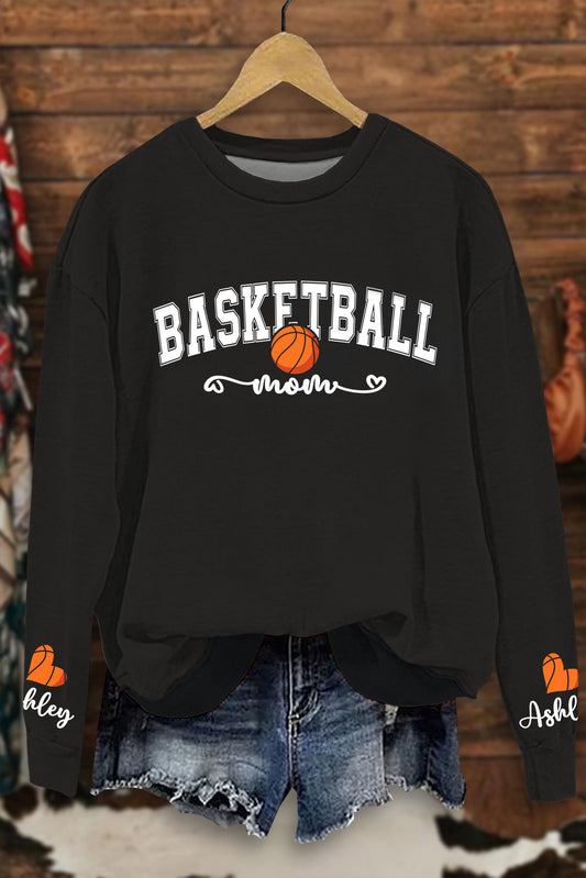 Basketball Mom Print Sweatshirt