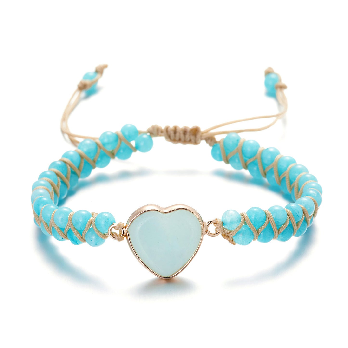 Unisex Hand-woven Heart-shaped Imperial Stone Natural Stone Bracelet