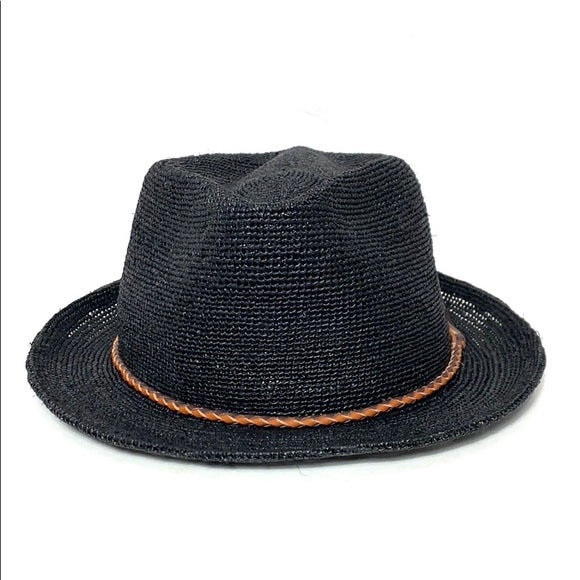 [Brad Pitt same style!]Can be rolls up for packing- Goorin Bros Morning Glory Raffia Straw Trilby Fedora