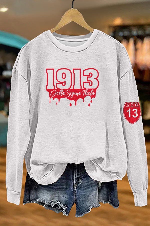 Cute Delta Sigma Theta Print Sweatshirt