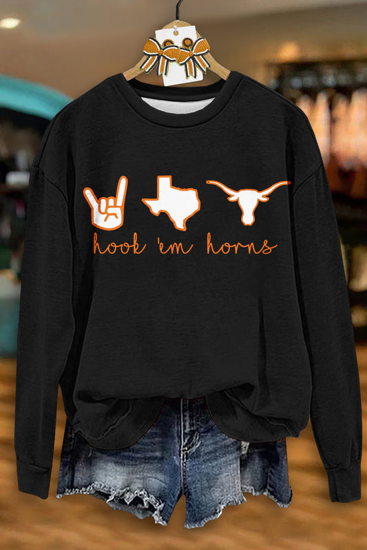 Classic Texas Longhorns Game Day Print Sweatshirt