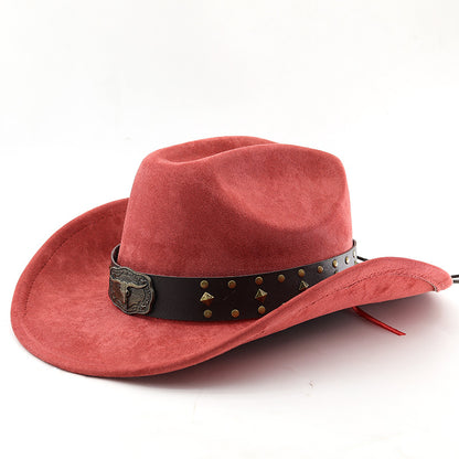 Men's Vintage Western Cowboy Hat Knight Woolen British Felt Hat