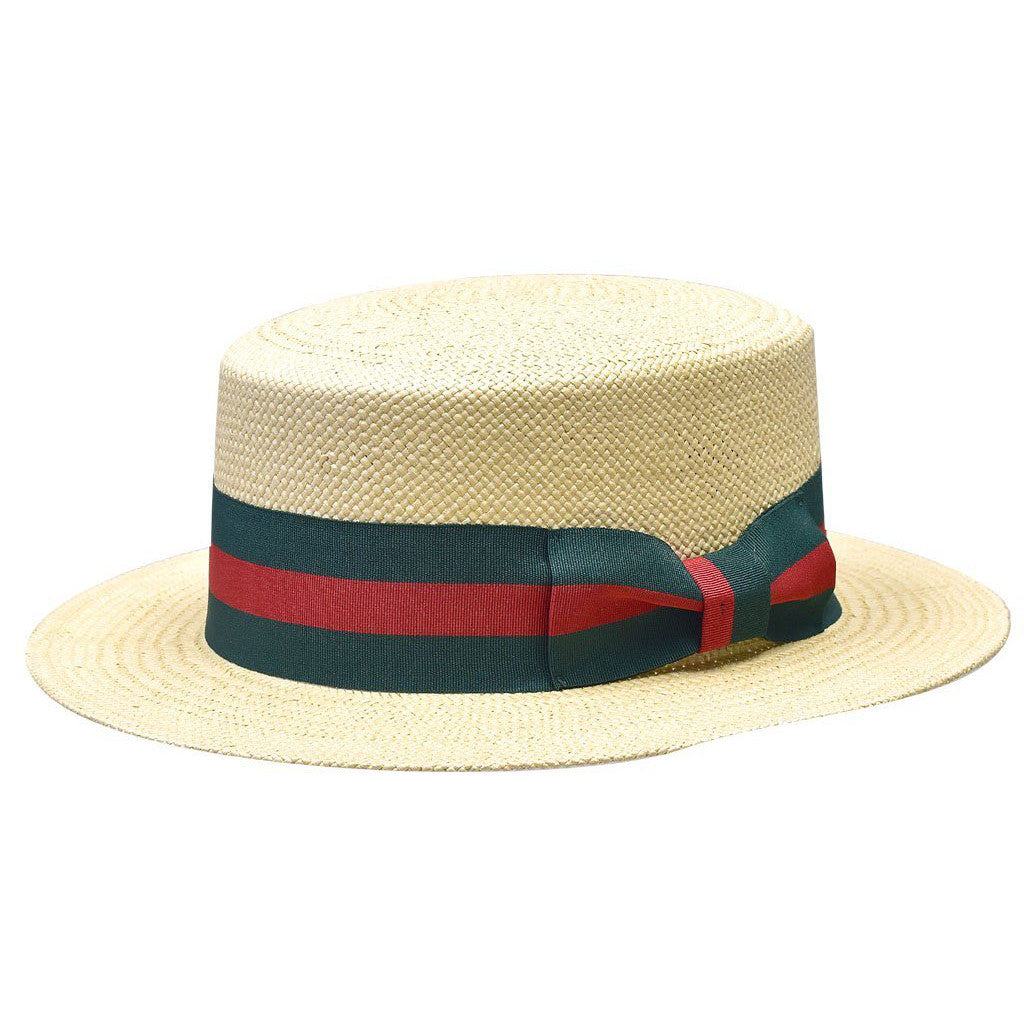 Bruno Capelo Boater Straw Flat Brim Skimmer