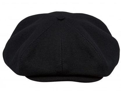 PEAKED CAPS Genuine Scottish Harris Tweed 8 Panels Man Cap Black