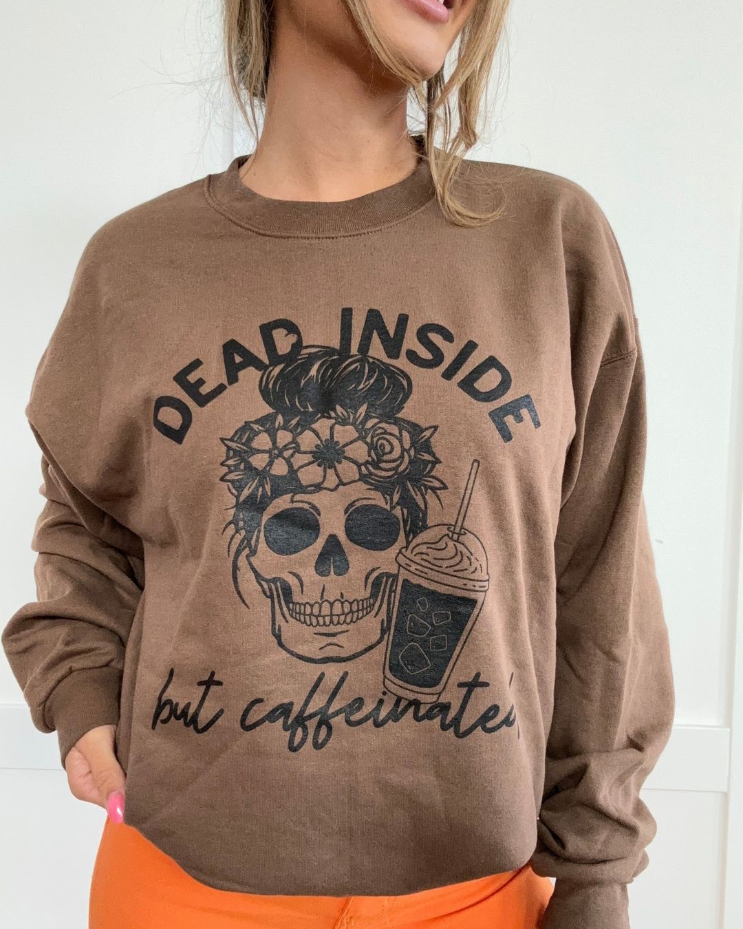 Western Retro Dead Inside Print Sweatshirt/Hoodie