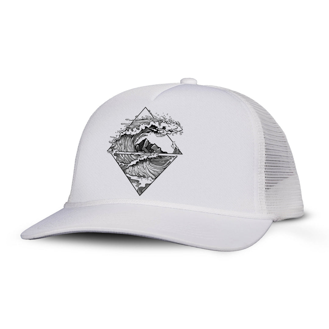 Crashing Wave Printed Trucker Hat