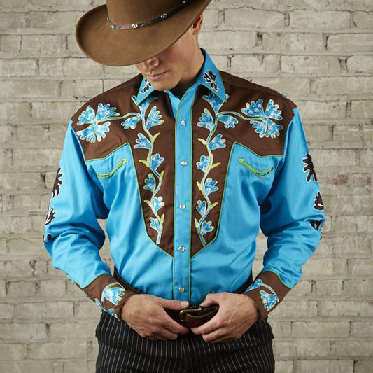 Men's Western Vintage Embroidered Shirt