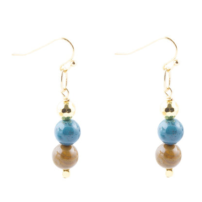 Cheyenne Wood Agate Drop Earrings