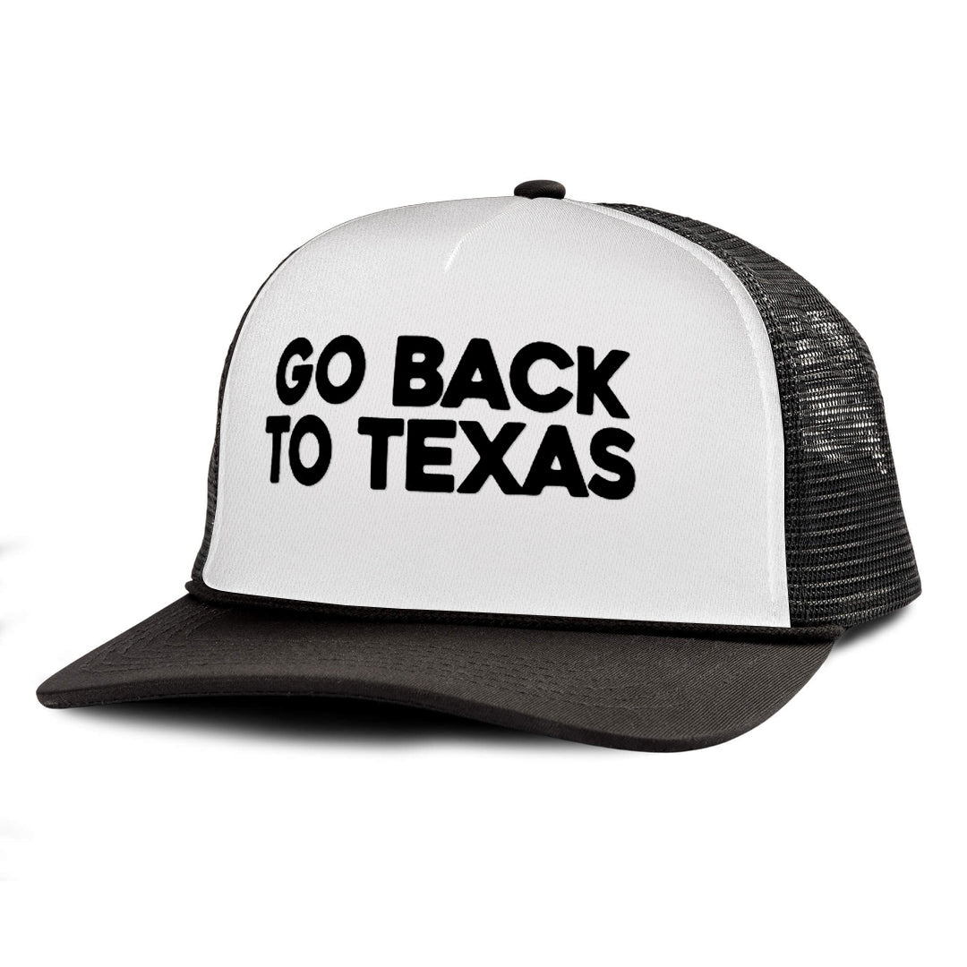 GO BACK TO TEXAS Letter Printed Trucker Hat