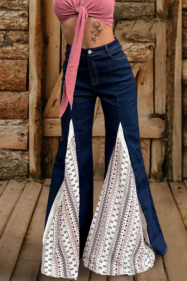 Vintage Southern Lace Bell Bottoms Jeans