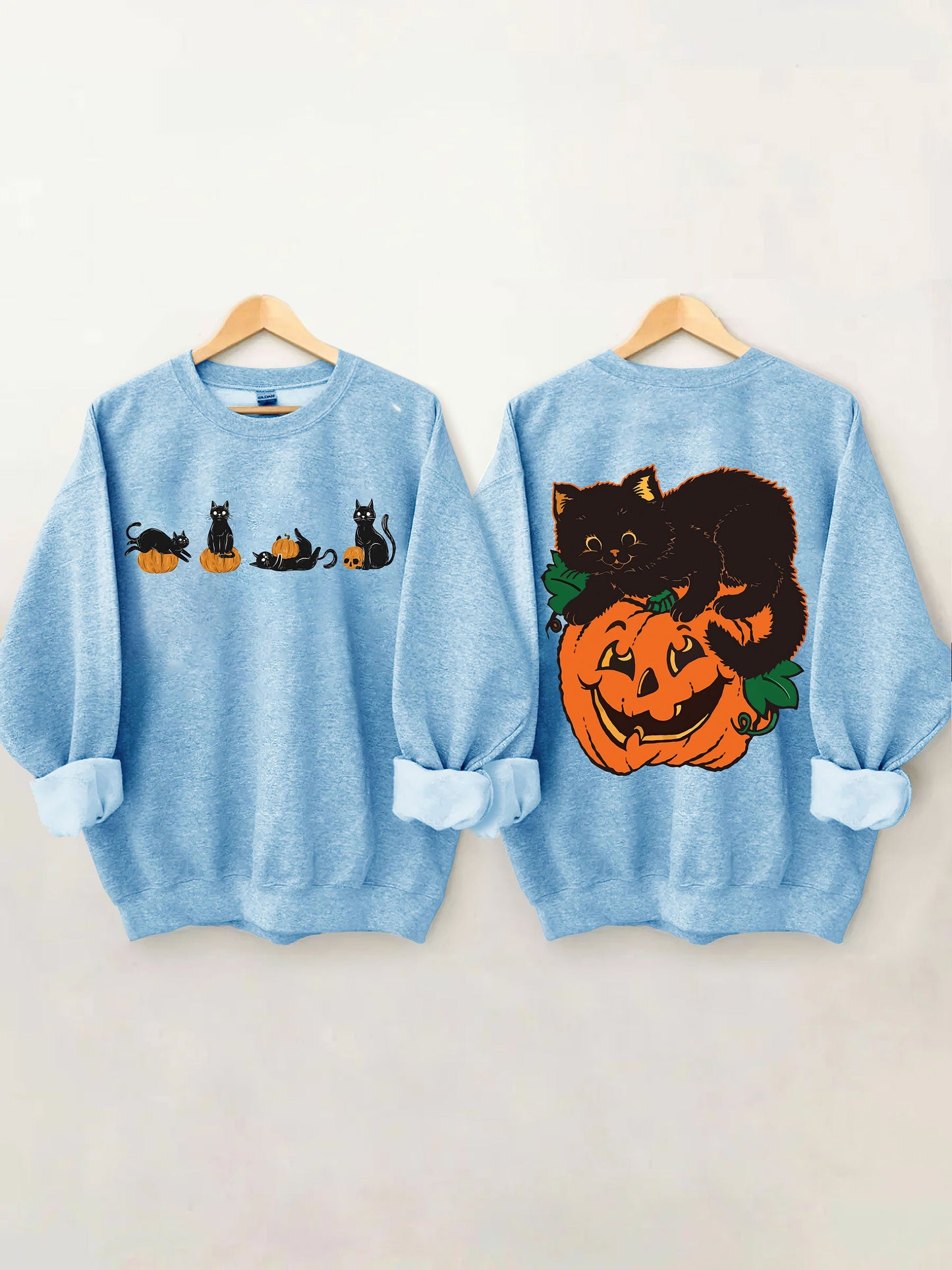 Halloween Pumpkin And Cats Sweatshirt