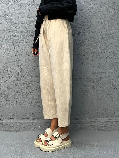 Women's Casual Solid Color Loose Trousers