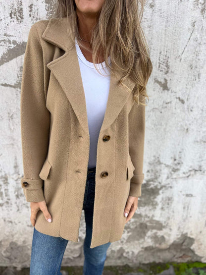 Women's Lapel Long Sleeve Autumn and Winter Casual Jacket