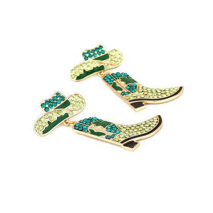 Rhinestone Cowboy Boot Earrings