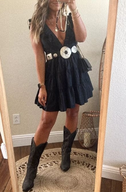 Sexy V-neck Vest Mini Dress