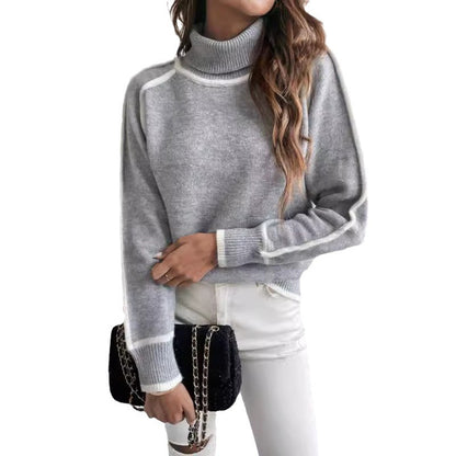 Knitted Pullover Long Sleeve Turtleneck Sweater