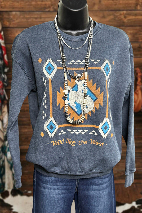 Vintage Aztec Bucking Horse Sweatshirt