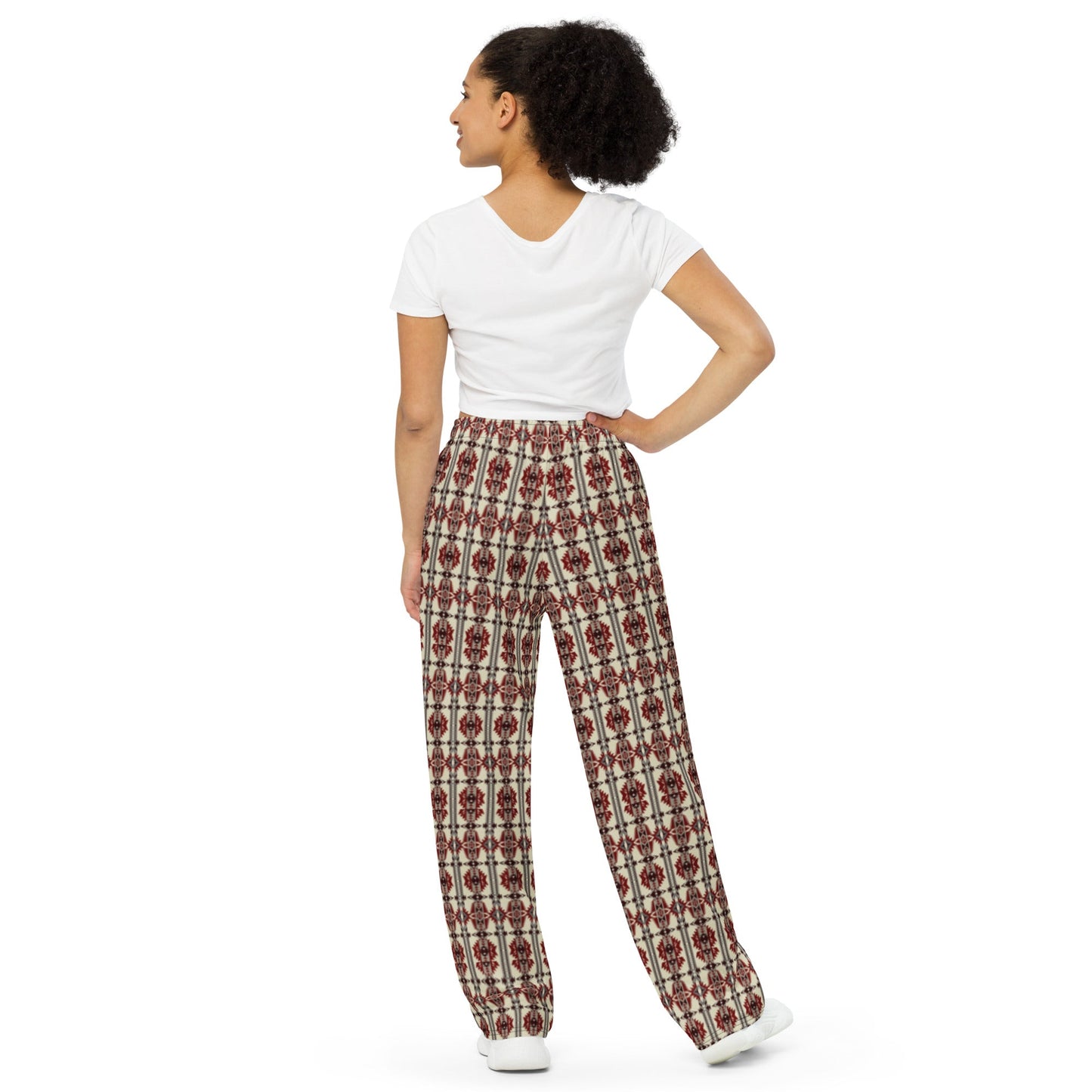 Tan Aztec Unisex Wide Leg Pants