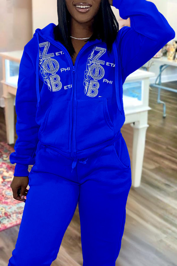 Classic Zeta Phi Beta Hooded Zip Sweatshirt