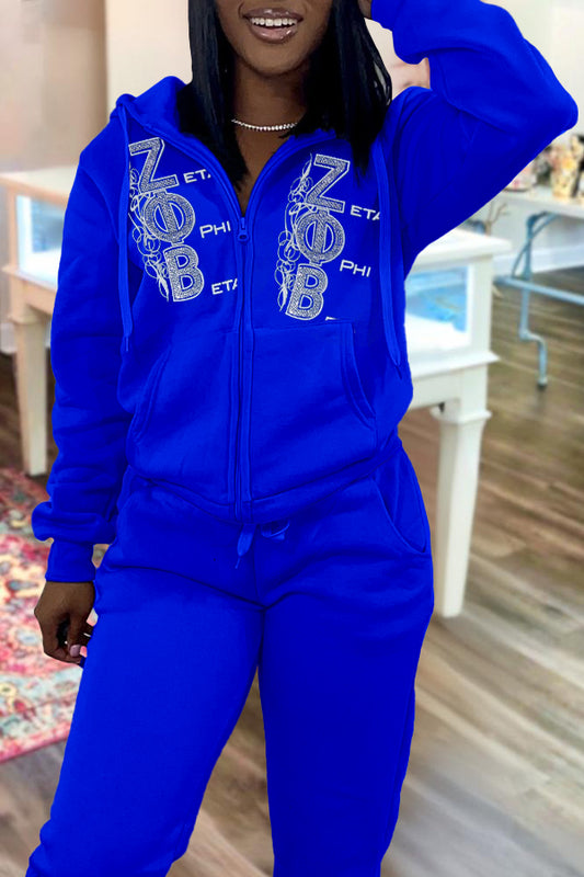 Classic Zeta Phi Beta Hooded Zip Sweatshirt