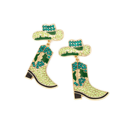 Rhinestone Cowboy Boot Earrings