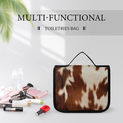 Cowhide Print Western Toiletry Travel Bag