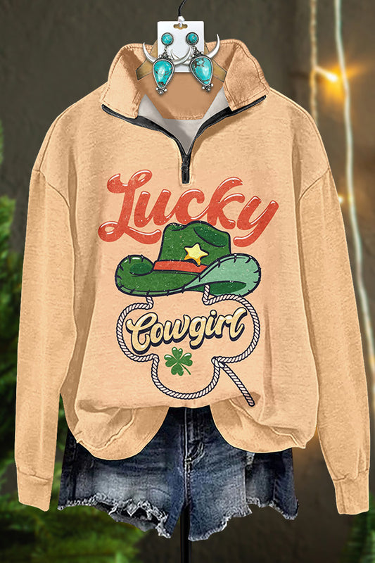 Lucky Cowgirl Zipper Sweatshirt