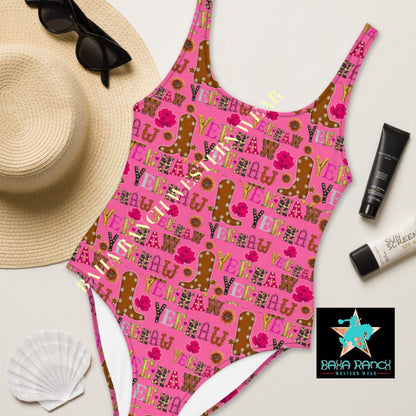 Yeehaw Pink Yeehaw One-Piece Swimsuit