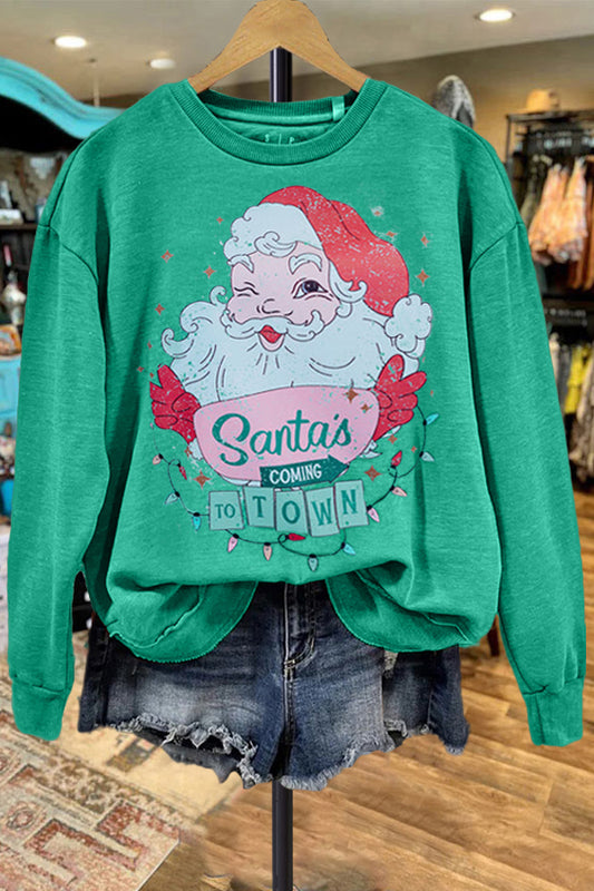 Casual Santa Claus Contrast Print Sweatshirt