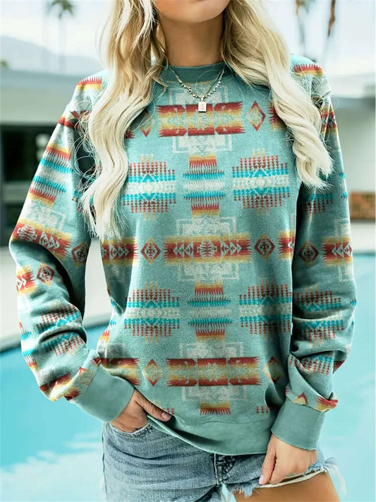 Vintage Tribal Geo Print Women's Sweatshirt