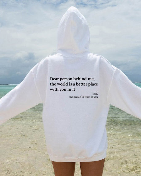 Plain Letter Sweatshirt Hoodie