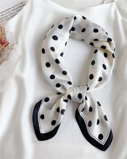 Dot Imitation Silk Square Scarf