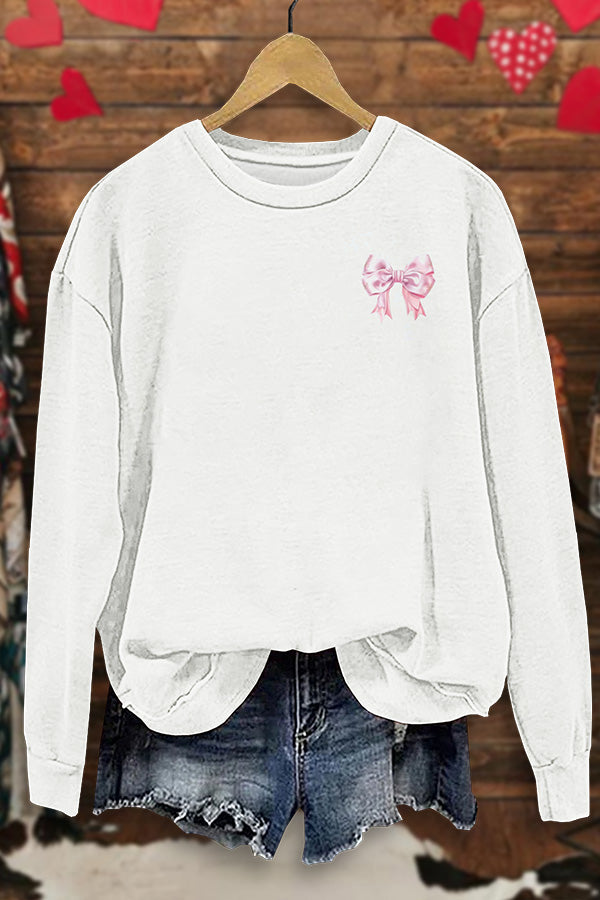 Bow Letter Print Sweatshirt