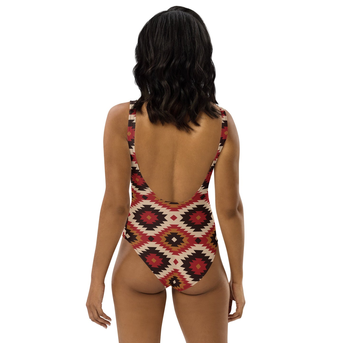 Yeehaw Rust Aztec One-Piece Swimsuit