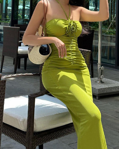 Sexy Strapless Backless Slim Bodycon Long Dress