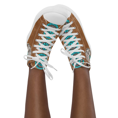 Turquoise Concho Women__ high top canvas shoes