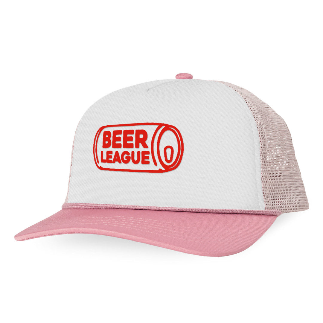 Beer Can Pattern BEER LEAGUE Letter Printed Trucker Hat