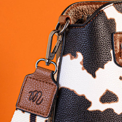 Wrangler Zippered Cow Print Crossbody Bag