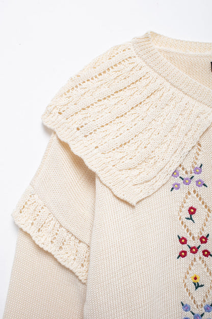 Evelyn Embroidered Knit Cardigan