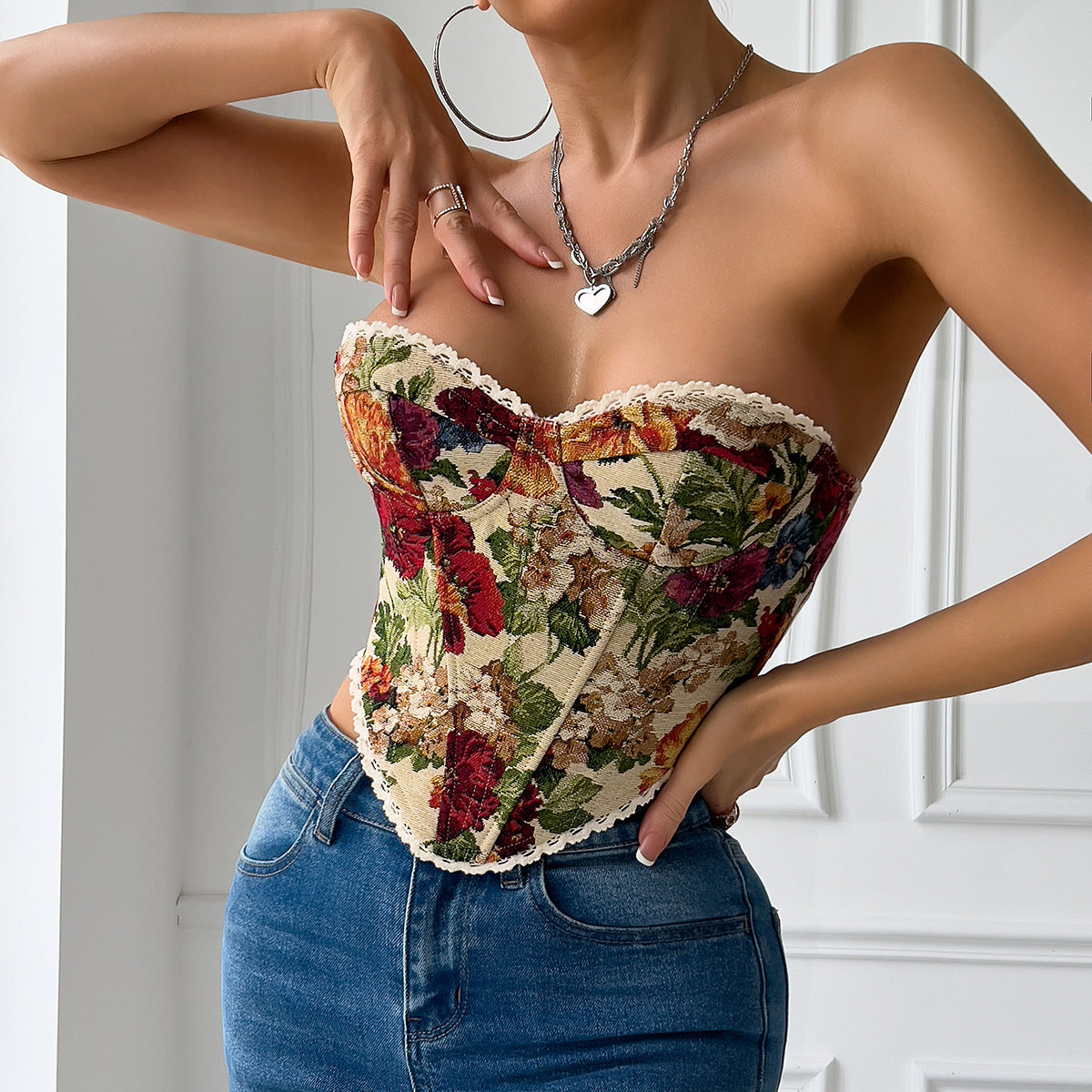 Floral Bella Tapestry Corset_Top