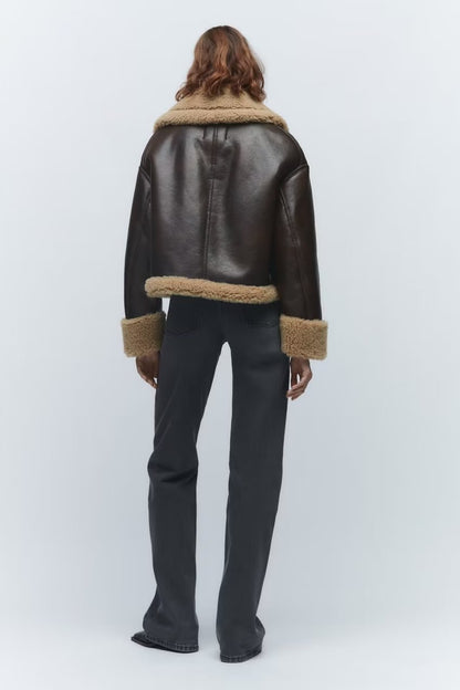 Celeste Luxe Shearling Aviator Jacket