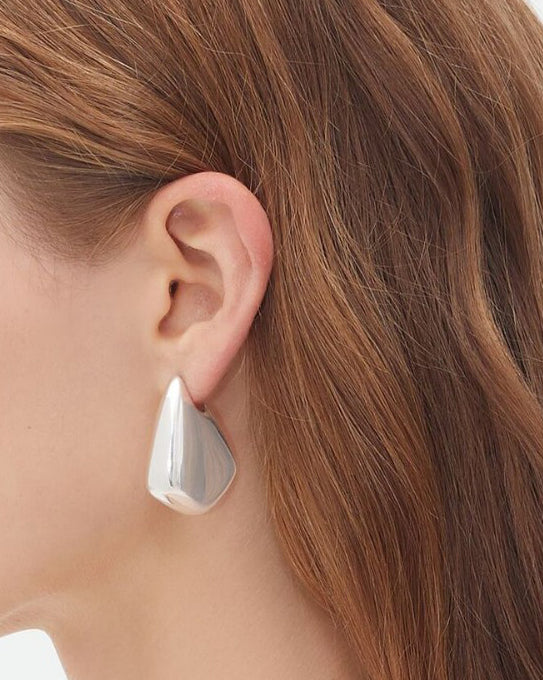 Hollow Polished Stainless Steel Irregular Earrings