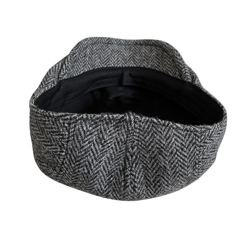 THE PEAKED Gatsby Flat Hat Gray-Harris Tweed