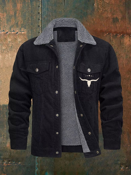 Men's Retro Western Casual Fleece Jacket