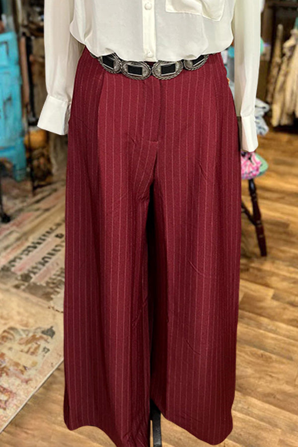 Striped High Waist Wide Leg Pants