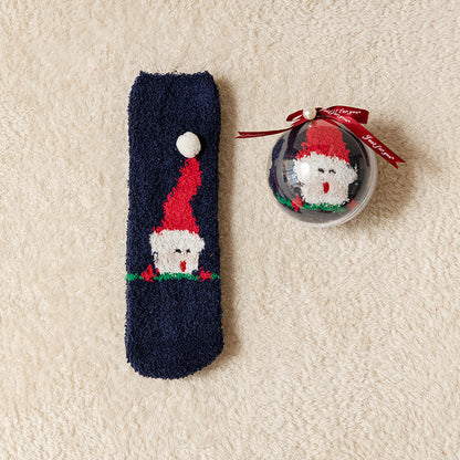 Christmas Cartoon Santa Claus Fuzzy Socks